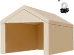 Tetto Di Ricambio Per Auto Vevor, 3,05 X 6,09 M, Telo Per Garage Con Pareti Laterali, Telo Per Ricovero Auto Resistente Ai Raggi Uv Con Rete A Palline, Beige, Telaio Non Incluso Nella Fornitura