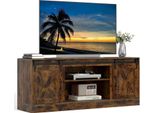 Mobile Tv Costway Con 2 Ante Scorrevoli E Ripiani, Supporto Tv Per Tv Fino A 70", Lavagna Tv 150 X 39 X 60 Cm, Tavolo Tv Per Soggiorno, Marrone"
