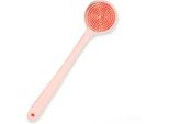 Inf Spazzola Da Bagno Massaggiante In Silicone A Doppio Lato Con Manico Lungo Per Pulizia Profonda E Relax Rosa