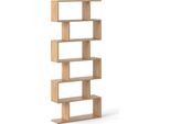 Libreria Costway A 6 Livelli, Scaffale In Piedi, Scaffale Divisorio, Scaffale Da Ufficio Autoportante, Scaffale Per Il Soggiorno (Naturale, 80 X 23 X 192 Cm)