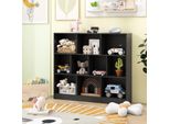 Libreria Costway Con 10 Scomparti, Scaffale In Piedi Con 3 Livelli, Scaffale A Cubo, Scaffale Per Ufficio, Scaffale Per Il Soggiorno (Nero, 120 X 24 X 104 Cm)