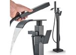 Miscelatore Per Vasca Freestanding Ari In Ottone Nero Opaco Con Doccetta