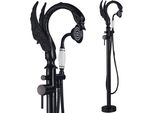 Miscelatore Per Vasca Freestanding Ari Swan In Ottone Lucido Nero