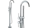 Miscelatore Per Vasca Freestanding Ari Slim Tube Cromo Con Doccetta