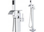 Miscelatore Per Vasca Freestanding Ari In Ottone Cromato Con Doccetta