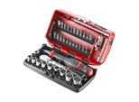 Facom Sortiment 1/4" - Antriebselemente, Bits Serie 1, Sechskant-SteckschlüSsel, Umschaltknarre ZollmaßE Ultrakompakter Kasten, 38-Tlg. (RL.NANO-U2)"