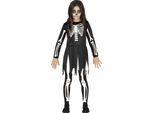 Scheletro Spettrale Avventura Bambini Halloween Abito Manica Lunga Motivi Osso Festa Carnevale Spaventoso Costume Fantasia Nero Scuro Bianco, Taglia: 128/134 Colore: Nero