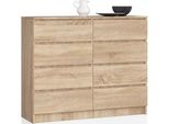 Akord Credenza 8 Cassetti Rovere Sonoma 138X40X99 Cm