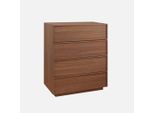 Cassettiera Effetto Legno 4 Cassetti, Noce