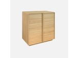 Credenza Effetto Legno 2 Ante 80 Cm, Marrone Naturale