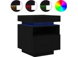 Syfax™ Armadio Da Notte Con Cassetto Rovere Nero 40 X 39 X 48,5 Cm