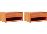 Syfax™ Comodino Con Cassetto 2 Pcs Marrone Cerato 50 X 32,5 X 24 Cm