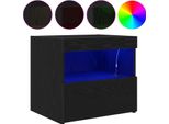 Syfax™ Armadio Da Notte Rovere Nero 50 X 40 X 45 Cm Legno Multistrato