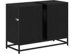Syfax™ Mobile Da Bagno Rovere Nero 80 X 33 X 60 Cm Legno Multistrato