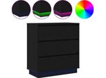 Syfax™ Armadio Da Notte Con Cassetto Rovere Nero 71 X 34,5 X 75 Cm