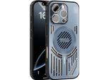Custodia Magnetica Per Iphone 16 Pro Custodia Protettiva Antiurto In Alluminio Con Dissipazione Del Calore E Pellicola Trasparente Blu