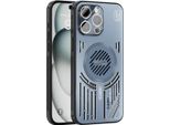 Custodia Magnetica Per Iphone 15 Pro Max Custodia Protettiva Antiurto In Alluminio Con Dissipazione Del Calore E Pellicola Trasparente Blu