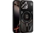 Custodia Magnetica Per Iphone 16 Pro Max Custodia Protettiva Antiurto In Alluminio Con Dissipazione Del Calore E Pellicola Trasparente Nera
