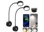 2X Lampada Da Lettura Da Parete, Lampada Da Parete A Led Da 12V Con Interruttore, Lampada A Collo D'oca Da Parete Nera, Luce Da Lettura Dimmerabile Per Camper Caravan Barca