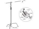 Cavalletto Fotografico A C, Altezza Regolabile 2,6 M, Struttura In Acciaio Inox, Solo Cavalletto A C 2,6M