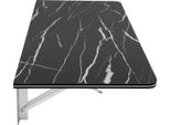 Tavolo Da Parete Pieghevole - Tavolo Da Pranzo/Scrivania - 80×40 Cm - Portata Fino A 30 Kg - Piano Da 16 Mm - Mdf E Metallo - Protezione Antiruggine - Nero