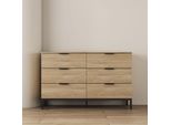 Kommode Otto Home "Jorinde", Natur, B:120Cm H:76Cm T:40Cm, Sideboards, Kommode, MelaminoberfläChe, Flexibler Stauraum Und Robustes Metallgestell