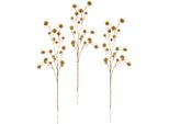 Kunstblume I.Ge.A. "Distel", Gold (Goldfarben), B:18Cm H:100Cm L:6Cm, Obermaterial: 100% Kunststoff, Kunstpflanzen, KüNstlicher Mini Distelzweig, Gold Metallic, 3Er Set