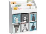 Vicco Libreria Bambini Luigi, 107.2 X 114.2 Cm Con 6 Scatole Pieghevoli Opt.2, Bianco