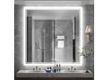 Wisfor Specchio Da Bagno Led Quadrato Xl, Specchio Da Bagno Con Illuminazione 80 Cm, Con Interruttore A Sfioramento, Antiappannamento, Dimmerabile, 3 Colori Di Luce, IP64 A Risparmio Energetico