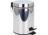 Cestino A Pedale In Acciaio Inox Argento Rotondo - 5 Litri - Cestino Per Cosmetici In Metallo Dal Design Intramontabile - Cestino A Pedale Cestino Piccolo Con Contenitore Interno Estraibile Per Bagno Cucina