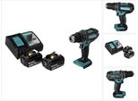 Trapano A Percussione A Batteria Makita Dhp 482 Rf 18 V 62 Nm + 2X Batteria Ricaricabile 3,0 Ah + Caricabatterie