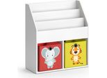 Vicco Libreria Bambini Luigi, 72 X 79 Cm Con 2 Scatole Pieghevoli Opt.2, Bianco