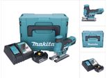 Seghetto Alternativo A Batteria Makita Djv 185 RG1J 18 V Brushless + 1X Batteria Ricaricabile 6,0 Ah + Caricabatterie + Makpac