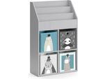 Vicco Libreria Bambini Luigi, 72 X 114.2 Cm Con 4 Scatole Pieghevoli, Grigio