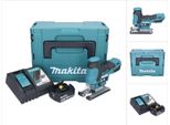 Seghetto Alternativo A Batteria Makita Djv 185 RT1J 18 V Brushless + 1X Batteria Ricaricabile 5,0 Ah + Caricabatterie + Makpac