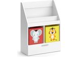 Vicco Libreria Bambini Luigi, 72 X 96.2 Cm Con Cassetto E 2 Scatole Pieghevoli Opt.5, Bianco