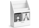 Vicco Libreria Bambini Luigi, 72 X 96.2 Cm Con Cassetto E 2 Scatole Pieghevoli Opt.2, Bianco