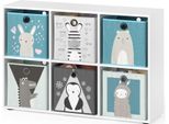 Vicco Libreria Bambini , 72 X 107 Cm Con 6 Scatole Pieghevoli, Bianco