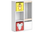 Vicco Libreria Bambini Luigi, 72 X 107.8 Cm Con 2 Scatole Pieghevoli Opt.2, Bianco