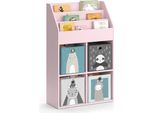 Vicco Libreria Bambini Luigi, 72 X 114.2 Cm Con 4 Scatole Pieghevoli, Rosa