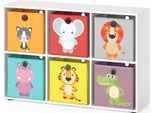 Vicco Libreria Bambini , 107.2 X 72.6 Cm Con 6 Scatole Pieghevoli, Bianco
