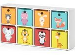 Vicco Libreria Bambini Scutum, 143 X 72.6 Cm Con 8 Scatole Pieghevoli, Bianco