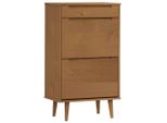 Vidaxl Scarpiera Molde Marrone 59,5X35X103 Cm In Legno Di Pino Massiccio