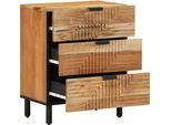 Vidaxl Comodino Marrone 50 X 33 X 62 Cm In Legno Massiccio Di Acacia