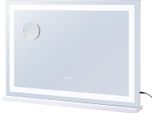 Succebuy Grande Specchio Per Il Trucco Con Illuminazione Da - 31,5 X 21,7 Pollici, Bianco. Tre Modalità Di Colore, Ingrandimento 5X, Connessione Usb, Smart Touch. Montaggio Da Tavolo O A Parete. Ideale Per L'applicazione Del Trucco.