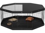 Succebuy Box Per Cani Con 8 Elementi, Box Pieghevole In Metallo Con Copertura Superiore E Cuscinetto Inferiore, Recinto Per Gabbia Per Cuccioli Alto 61 Cm, Cuccia Per Cani Da Interno Ed Esterno Per Animali Domestici Di Piccola E Media Taglia, Ideale Per Il Campeggio, Uso In Giardino