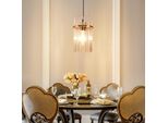 Zmh Lampada A Sospensione Tavolo Da Pranzo Lampada A Sospensione 1 Fiamma Lampada A Sospensione E27 Vetro Sala Da Pranzo Lampada Oro Per Sala Da Pranzo Caffè Bar Cucina Camera Da Letto (Senza Lampadina)