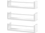 Set Di Mensole A Muro - Mensole Da Bagno Sospese - 3 Pezzi, 3 Livelli, Montaggio A Muro, Contenitori Per Libri E Oggetti Decorativi - Bianco
