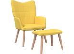 Syfax™ Poltrona Relax Con Poggiapiedi Giallo Senape In Tessuto
