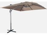 Ombrellone Rettangolare Decentrato In Alluminio 3X3M, Beige